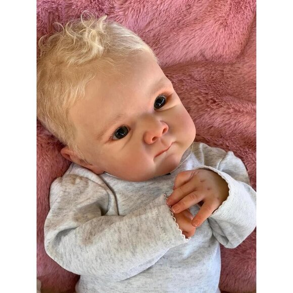 🆕18 Inch Boy Waterproof Silicone Full Body  Blue Eyes  newbron Reborn Baby Doll - Picture 2 of 7